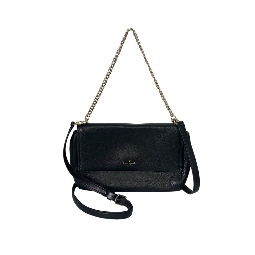 Kate Spade Atwood Place Greer Crossbody Bag Black Pebbled Leather WKRU5319